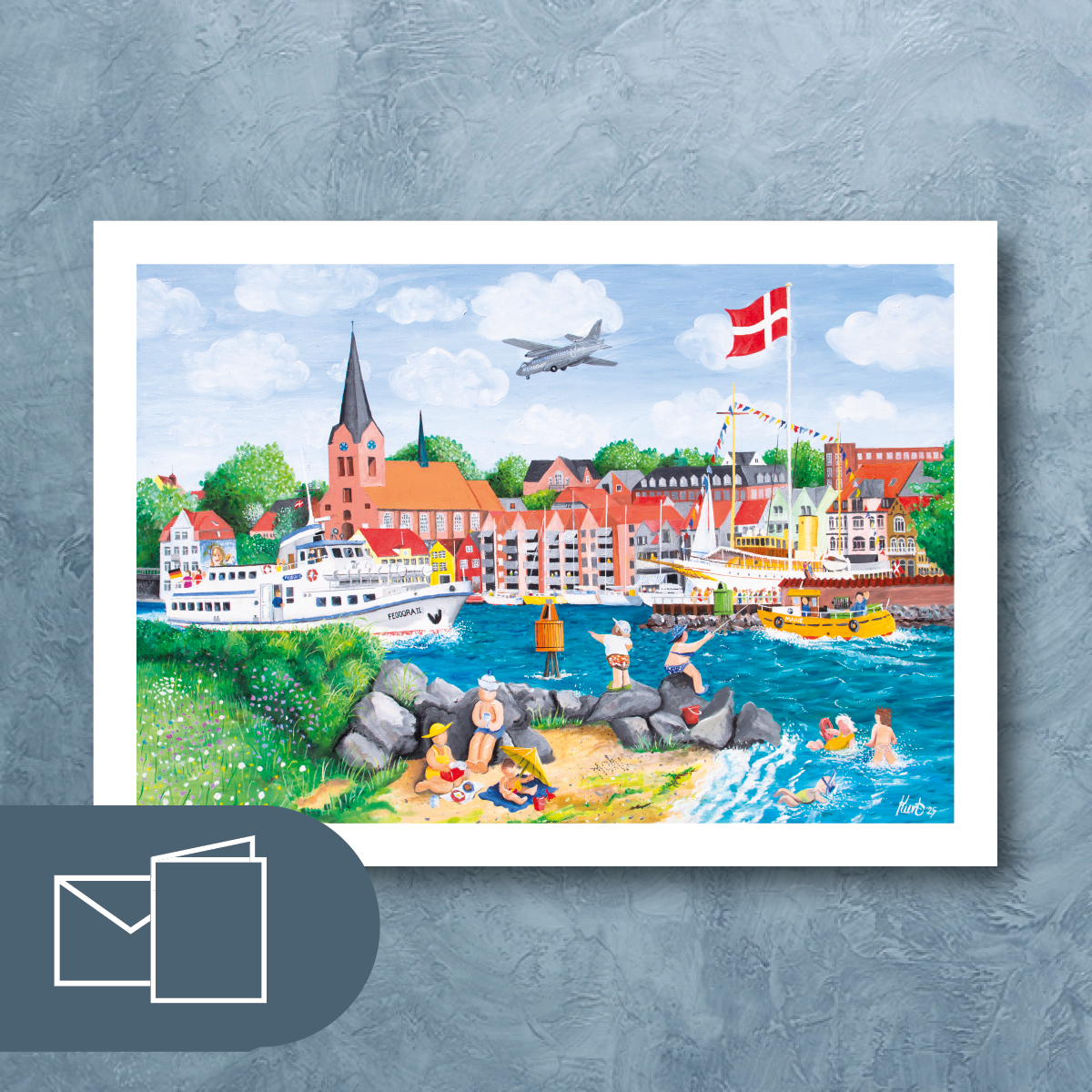 Sommer i Sønderborg Kort/telegram med kuvert