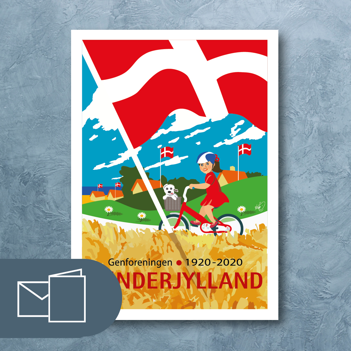 A5 kort, 4 sidet med kuvert, "Sønderjylland"